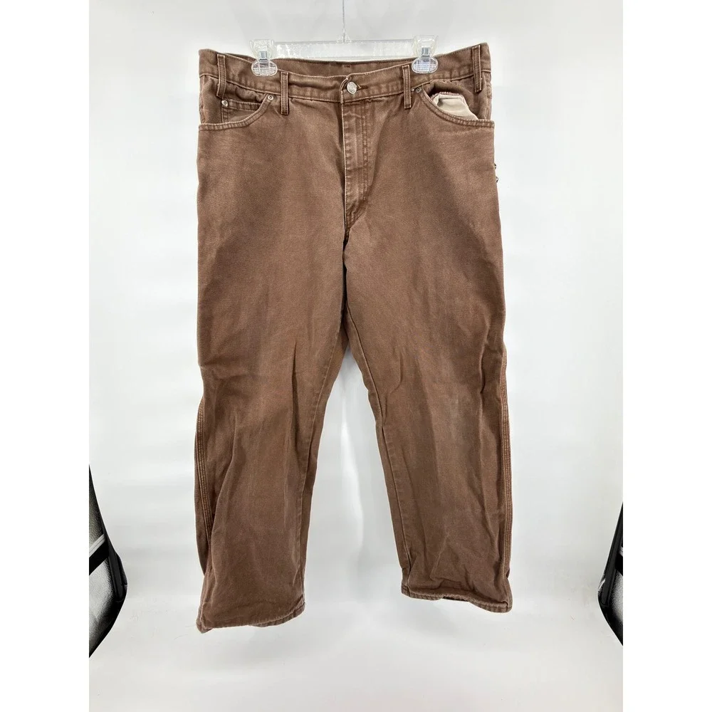 Vintage Dickies‎ Brown Carpenter Pants 38x30 Duck Canvas Workwear Baggy Skate